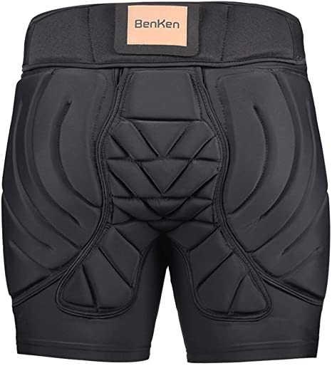 BenKen 3D EVA Padded Shorts Hip Butt Protective Padded Short Pants Breathable Impact Protection Shorts Protective Gear Drop Resistance for Skateboarding Snowboard Skating Riding Cycling