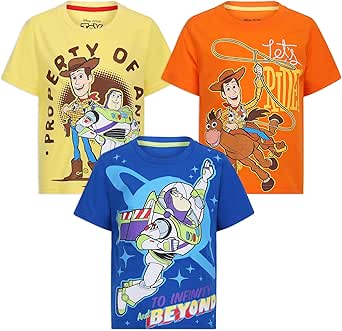 Disney Toy Story Boys 3 Pack T-Shirt for Toddler and Big Kids