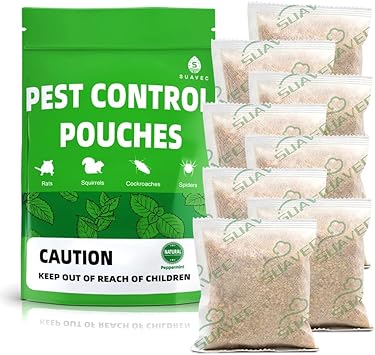 Pest Control Pouches, Rodent Repellent, Mice Repellent, Peppermint Oil to Repel Mice and Rats, Ant, Roach, Mosquito, Moths & Other Pest, RV Mouse Repellent, Mosquito Repellent- 8 Pouches