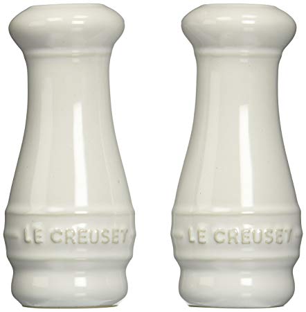 Le Creuset Stoneware Salt and Pepper Shakers, White