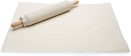 Fox Run 4176 Pastry Cloth with Rolling Pin Cover, Cotton