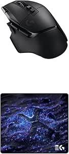 Logitech G502 X Lightspeed Wireless Gaming Mouse   10th Anniversary Mousepad Bundle - Black