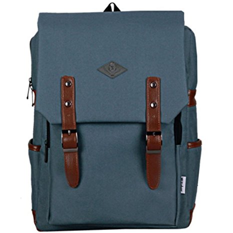 YiYiNoe Preppy Style Casual Daypack Middle School Backpack 15.6 Laptop Bag Black