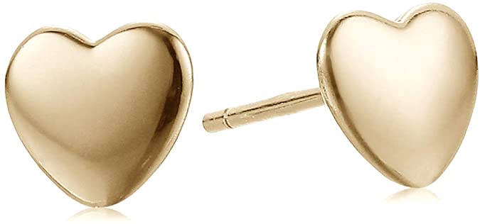 Amazon Collection Women's Heart Stud Earrings
