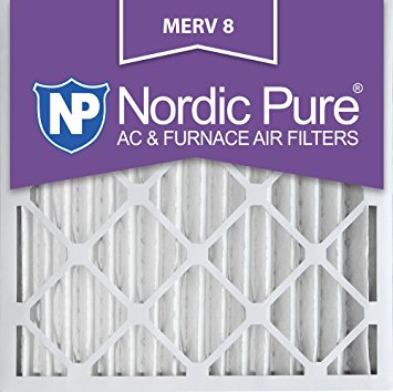 Nordic Pure 20x20x2M8-3 MERV 8 Pleated AC Furnace Air Filter, 20x20x2, Box of 3