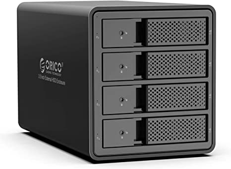 ORICO 4 Bay USB 3.0 to SATA 3.5 inch External Hard Drive Enclosure Support 64TB (4 x 16TB) Aluminum Alloy HDD Enclosure with Fan / 150W / UASP Disk Data Storage