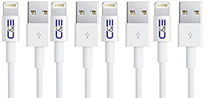 C&E Apple MFI Certified 8P Lightning to USB Cable 6.56-Feet for iPhone 6S/6SPlus, 6/6 Plus, 5/5S/5C, iPad Air Air2 mini mini2 mini3, iPad 4th gen, iPod touch 5th gen, and iPod nano 7th gen iPad with Retina Display - 4-Pack - Data Cable - Retail Packaging - White