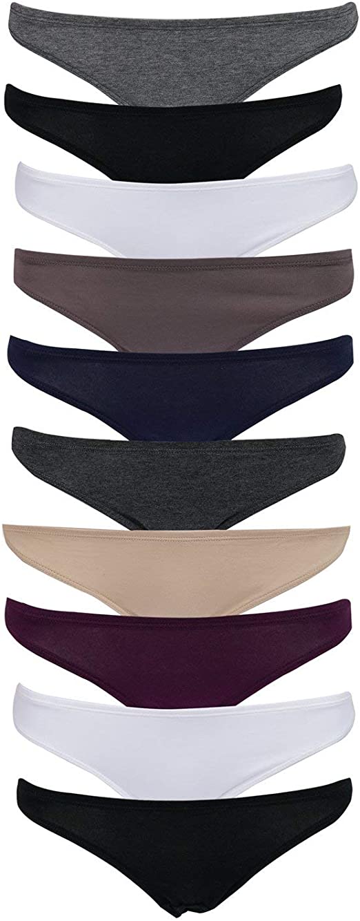 Emprella Underwear Women 10 Thong Pack - No Show Panties, Seamless Sexy Breathable