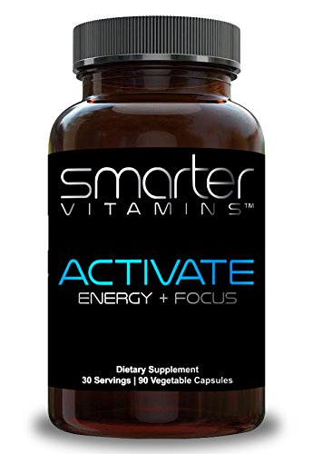 SmarterVitamins: Activate™ 160mg Natural Caffeine   150mg L-Theanine   Herbs for Brain Health, Memory, Focus, Clarity, Mood, Alertness