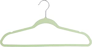 10-Pack Rubber Coated Plastic Hangers, Pistachio Green