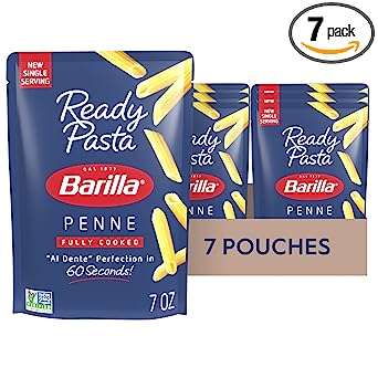 Barilla Ready Pasta, Fully Cooked Penne Pasta, Non-GMO & Kosher, 7 oz (Pack of 7)