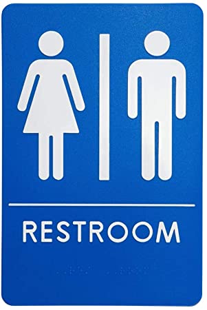 Unisex Restroom Sign, ADA-Compliant Bathroom Door Signs for Offices, Businesses, and Restaurants | Made in USA (1)