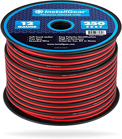 InstallGear 12 Gauge Speaker Wire (250-feet - Red/Black)