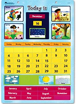 Learning Resources Magnetic Learning Calendar, 51 Magnetic Pieces & Calendar, Measures 12" x 16-1/2", Ages 4
