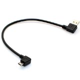Rerii 25cm Length Right Angle Micro-B USB cable Sync and Charging Micro USB Cable One Year Warranty FAST Deliver GuaranteeFulfilled by Amazon Normal Can receive in 3 days Black