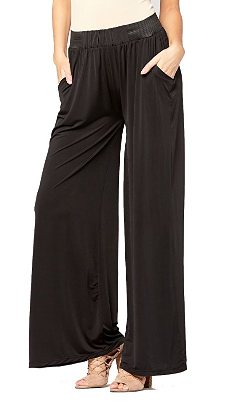 Premium High Waist Palazzo Pants With Pockets - Solid and Printed Designs