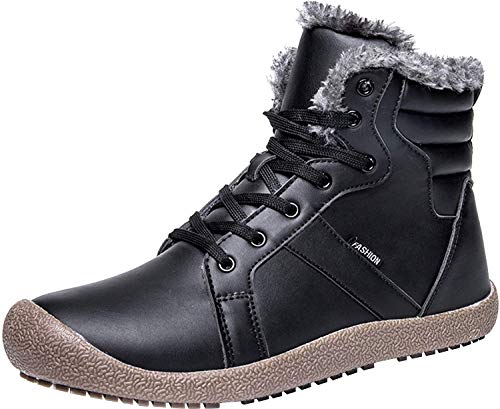 L-RUN Womens Mens Snow Boots Winter Fur Boots Waterproof Ankle Bootie Casual Shoes