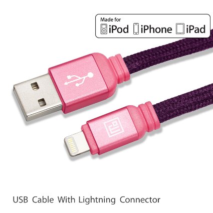 PINK IS TOUGH - NEW Mobilogics Heavy Duty Apple MFi Certified Lightning Cable For Fast Charging and Data Syncing - (Rose Gold)