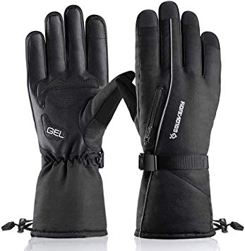 KNGUVTH Ski Gloves, Mens Winter Gloves Waterproof Touch Screen Thermal Gloves Women Snowboard Snow Outdoor Driving Warm Cold Weather Gloves