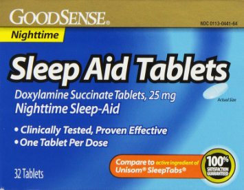 GoodSense Sleep Aid Doxylamine Succinate tablets, 25mg, 32-count