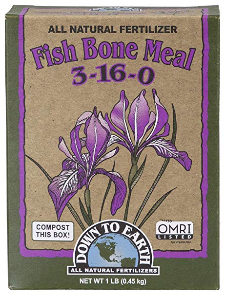 Down to Earth Organic Fish Bone Meal Fertilizer Mix 3-16-0, 1 lb