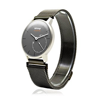 LoveBlue for Withings Watch Band, 18mm Magnetic Milanese Loop Stainless Steel Bands for Withings activity/Withing Steel HR 36mm/Huawei Fit Smart Fitness (Black)