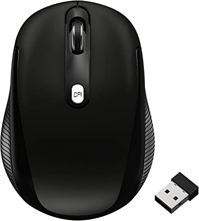 JETech 2.4Ghz Wireless Mobile Optical Mouse with 3 CPI Levels and USB Wireless Receiver (0775)