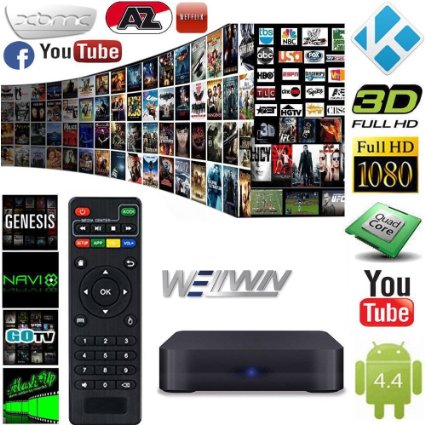 WELLWIN TV BOX for Mxq Amlogic S805 Quad Core Android 4.4 Smart 1080p HDMI 4k Streaming TV Box KODI