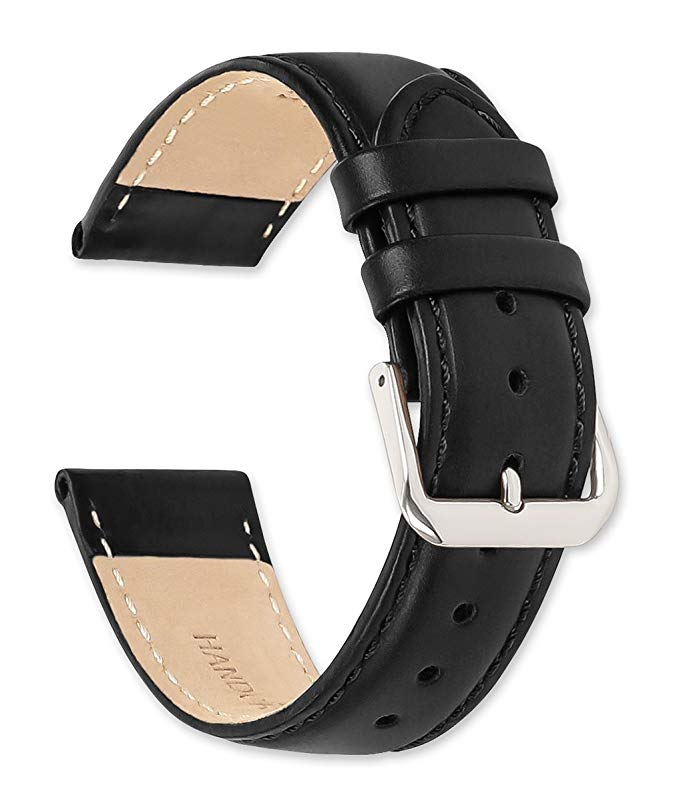 deBeer Stage Coach Leather Watch Strap - Choice of Color & Width - 10, 12, 14, 16, 17, 18, 19, Or 20mm