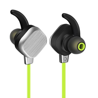 SENWOW Lightweight Headphones Noise Isolating Wireless Headset with Microphone Handsfree Earphone For Gym Hiking Sports Stereo Earbuds Fits Bluetooth Device&Cell Phones Laptop (Green)