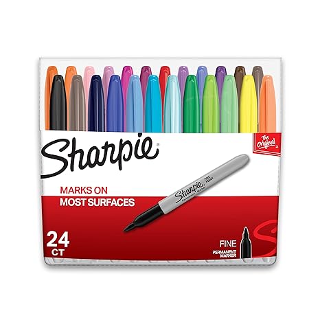 Sanford ShaRP Accessoriesie Permanent Markers, Fine Point, Assorted , 24-Count