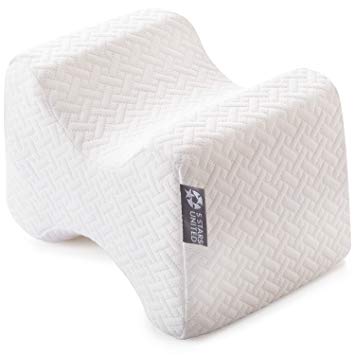 Knee Pillow for Side Sleepers - 100% Memory Foam Wedge Contour - Leg Pillows for Sleeping - Spacer Cushion for Spine Alignment, Back Pain, Pregnancy Support - Sciatica, Hip, Joint, Surgery Pain Relief