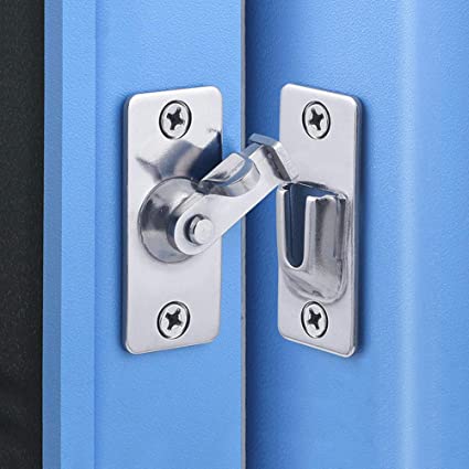 WANLIAN Door Hasp Latch 90 Degree, Stainless Steel Safety Angle Locking Latch for Push/Sliding/Barn Door, Satin Nickel