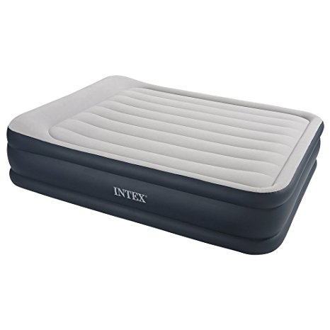 Intex Deluxe Pillow Rest Raised Air Bed Queen Size inc pump #67738