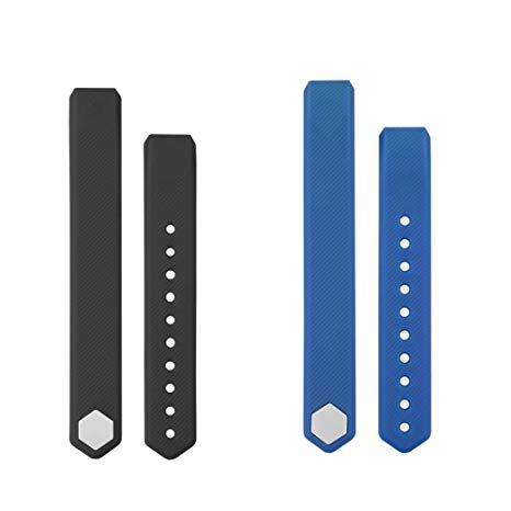 HOTSO Replacement Straps Band Adjustable Bracelet Wristband for ID115HR or ID115 Fitness Tracker Watch, 2 Pack (Black Blue)
