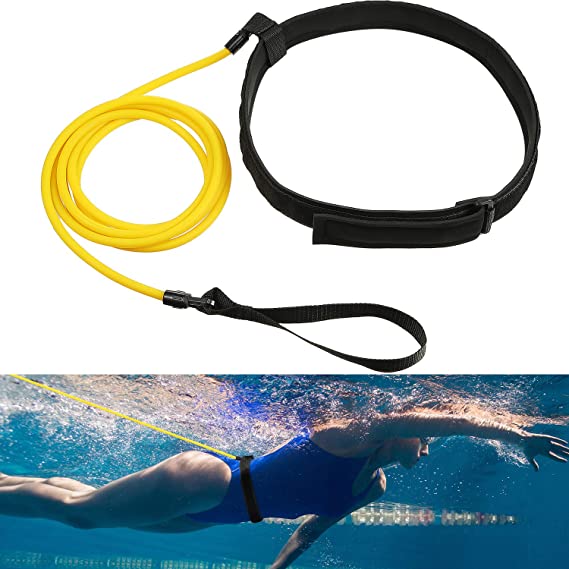 Swim Training Belt, Adjustable Swim Strap Leash Belt with 9.84 ft Resistance Rope for Pool Exercise