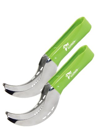 KOODER watermelon slicer&corer -2 Pack-It can be used for a variety of fruit , such as melon , watermelon, dragon fruit and so on ! Magic toolkit for cutting up fruit!