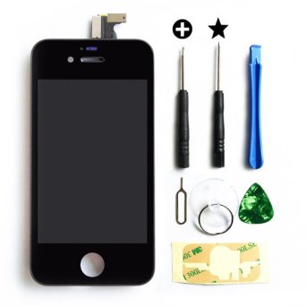 iPhone4S screen replacement repair parts kit Full Front GlassLCDand Digitizer Assembly with DIY tools Fit for VerizonATampTSprint Model number on the back cover A1431 A1387-Black