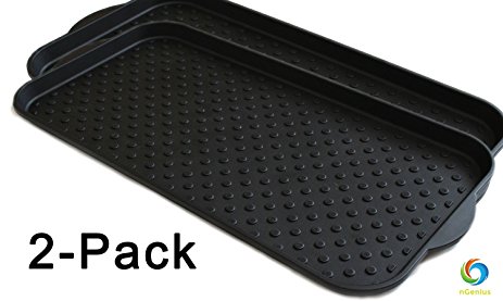 Recycled Plastic Boot Tray & Utility Mat, 30in x 15in - 2 Pack