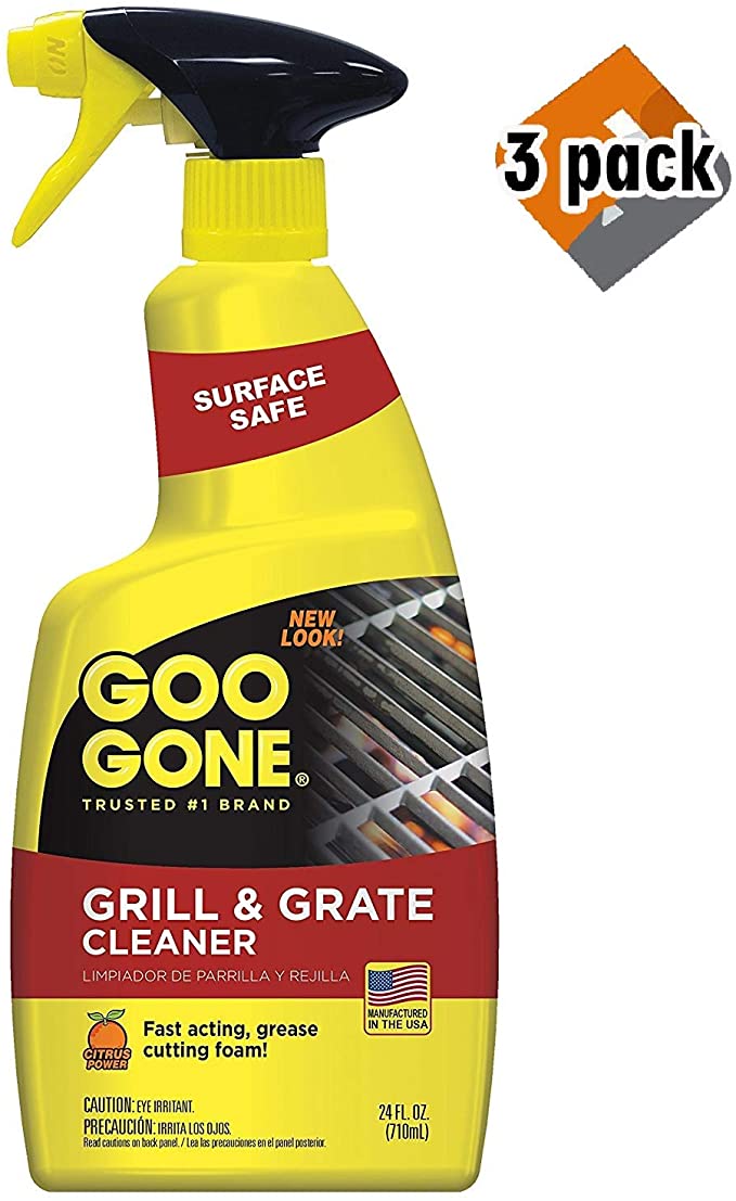 Goo Gone Grill & Grate Cleaner - Cleans Cooking Grates & Racks - 24 Fl. Oz. 3 Pack
