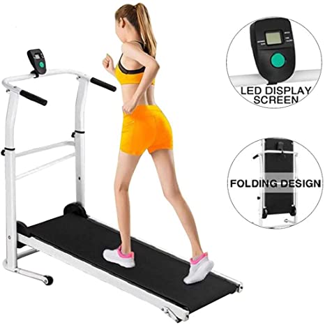 DATEWORK Treadmill, Folding Manual Treadmill,Jogging Walking Running Exercise Machine, Portable Cardio Fitness Exercise Incline Home Running Machine