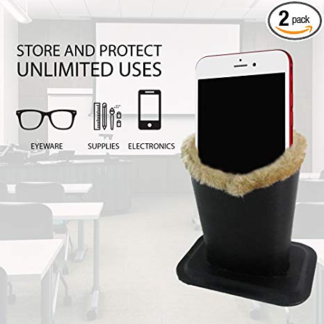 2 Pack Upright Eyeglasses Holder Stand Soft Plush Lining Case Rest For Desktop Car