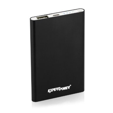 ExpertPower Delta Mini- Ultra-Slim, Universal Portable Power Bank Charger For Apple/Android Phones & Tablets (Black) 4000mAh