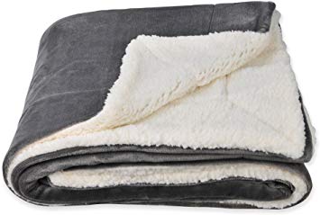 SOCHOW Sherpa Fleece Throw Blanket, Double-Sided Super Soft Luxurious Plush Blanket Queen Size, Grey