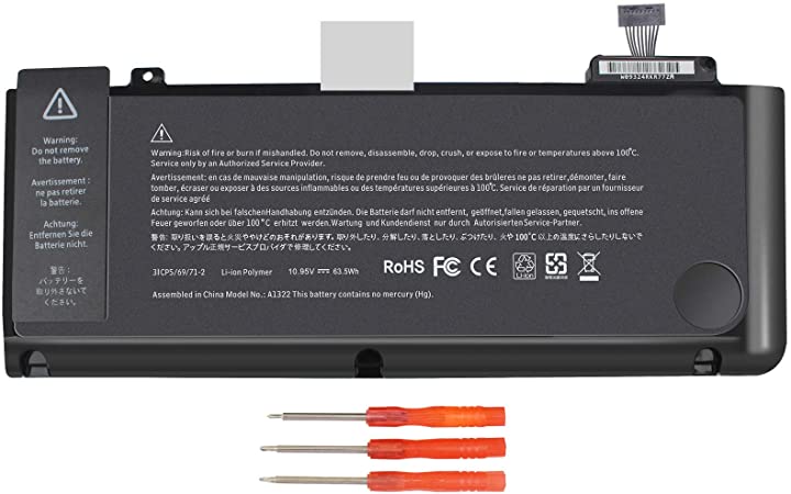 A1321 A1286 Laptop Battery for MacBook Pro 15 Inch Mid 2009 Mid 2010, Replacement for MacBook Pro Battery A1321 A1286 MC371LL/A MC372LL/A MB985 MB986 MC118 77.5WH