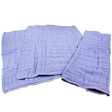 OsoCozy Dyed Prefolds (Burp Cloths) - 3 Pack - (Violet)