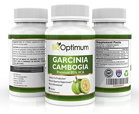 Garcinia Cambogia Extract - Premium HCA Appetite Suppressant - Safe, Natural Weight Loss Supplement - Inhibits Fat Production - Boosts Metabolism