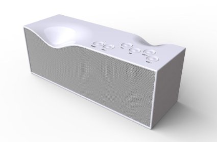 Pagreberya Small Portable Wireless Bluetooth Speaker - 2016 New Version - More Powerful Sound, Powerful Bass, Built-in Mic, FM Radio, LED Display - 2 X 5W Speakers - Solid White