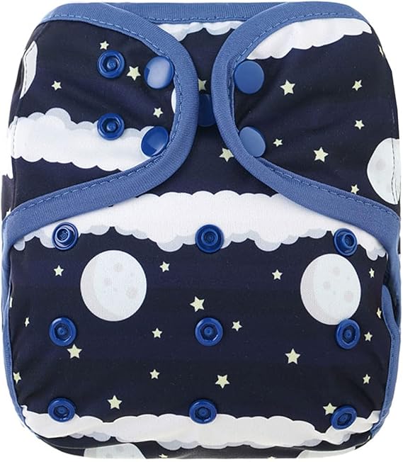 OsoCozy One Size Reusable Cloth Diaper Covers - Adjustable Snap Fit & Double Leg Gussets. Fits Babies from 8-35 Pounds.