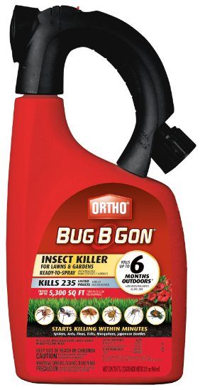 Ortho Bug B Gon Insect Killer for Lawns and Gardens Hose-End Sprayer 32 Fl OzKills 230 Insects Including Mosquitoes Fleas Ticks and Ants Use in Lawns Trees Shrubs Vegetables and Fruit Trees